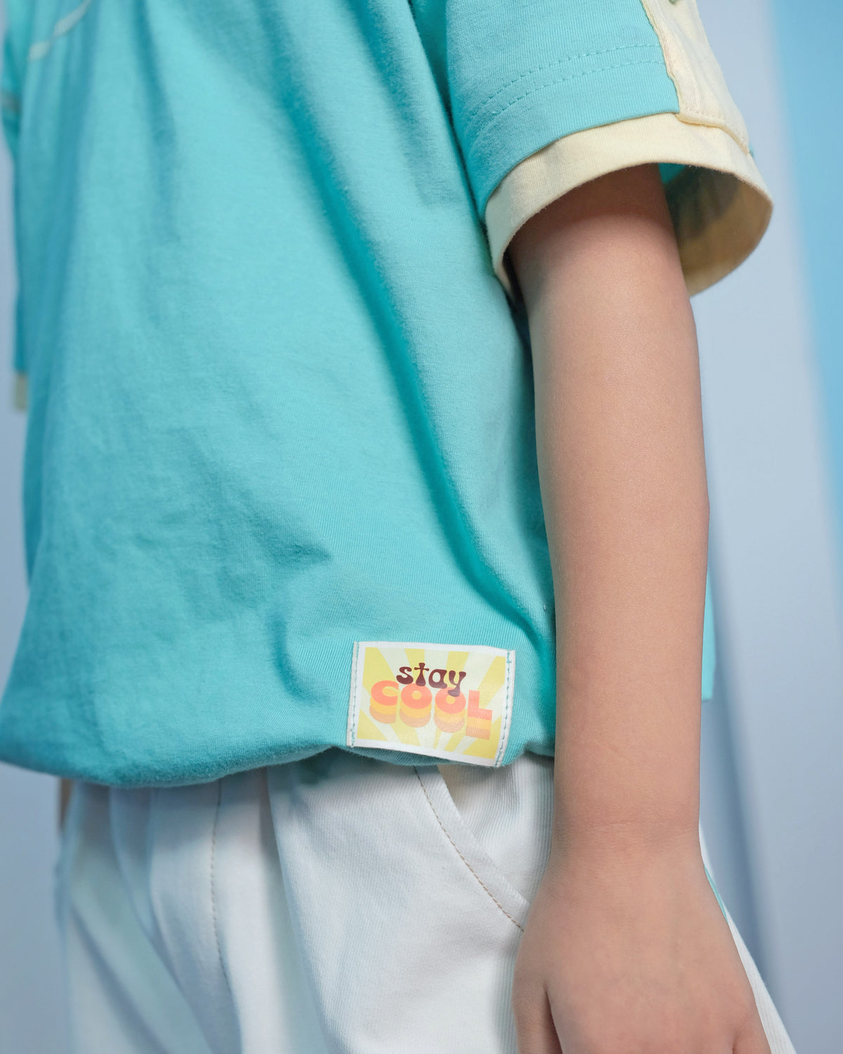 Ziko Contrast T-Shirt in Aqua