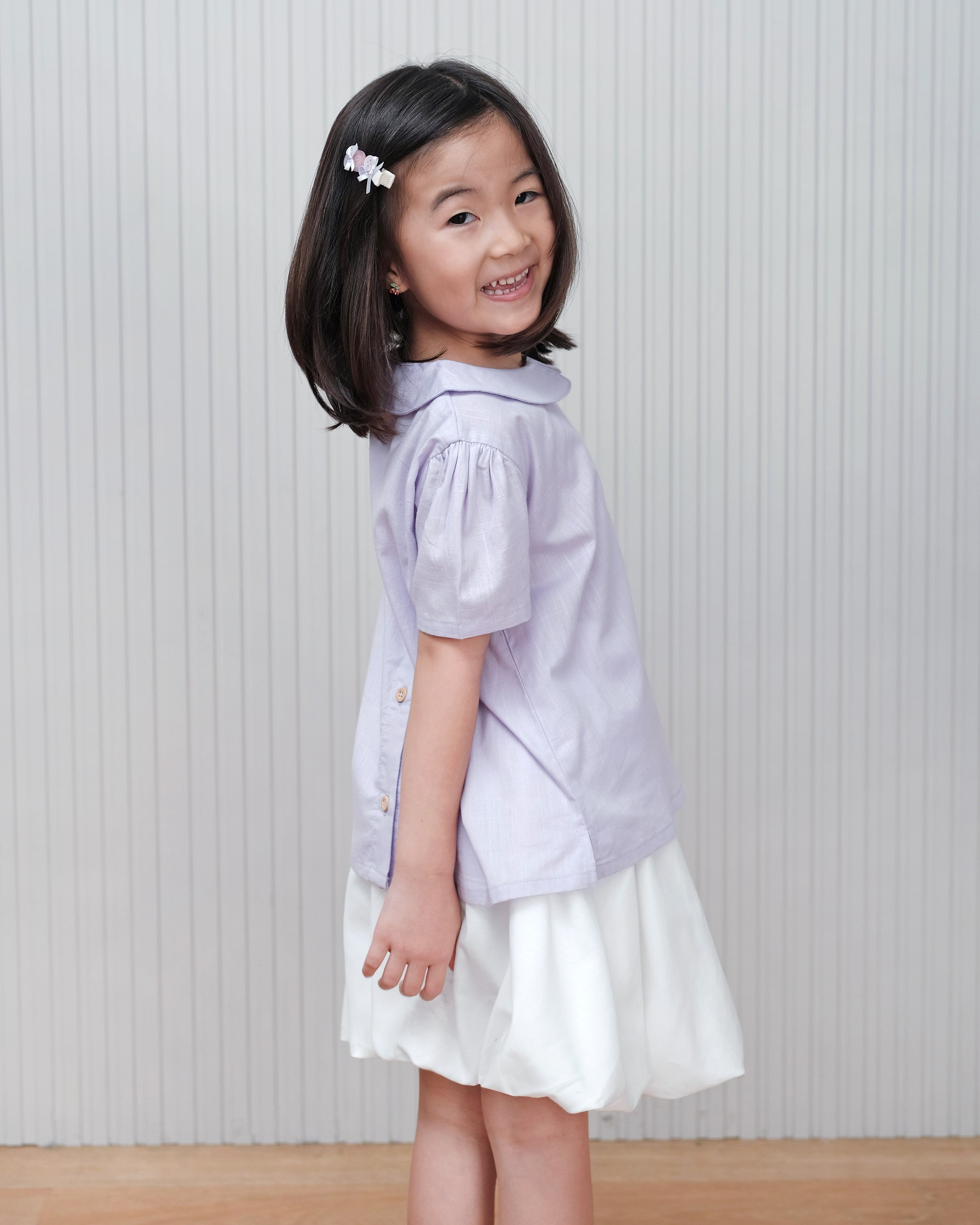 Basic : Peterpan Collar Top in Lilac