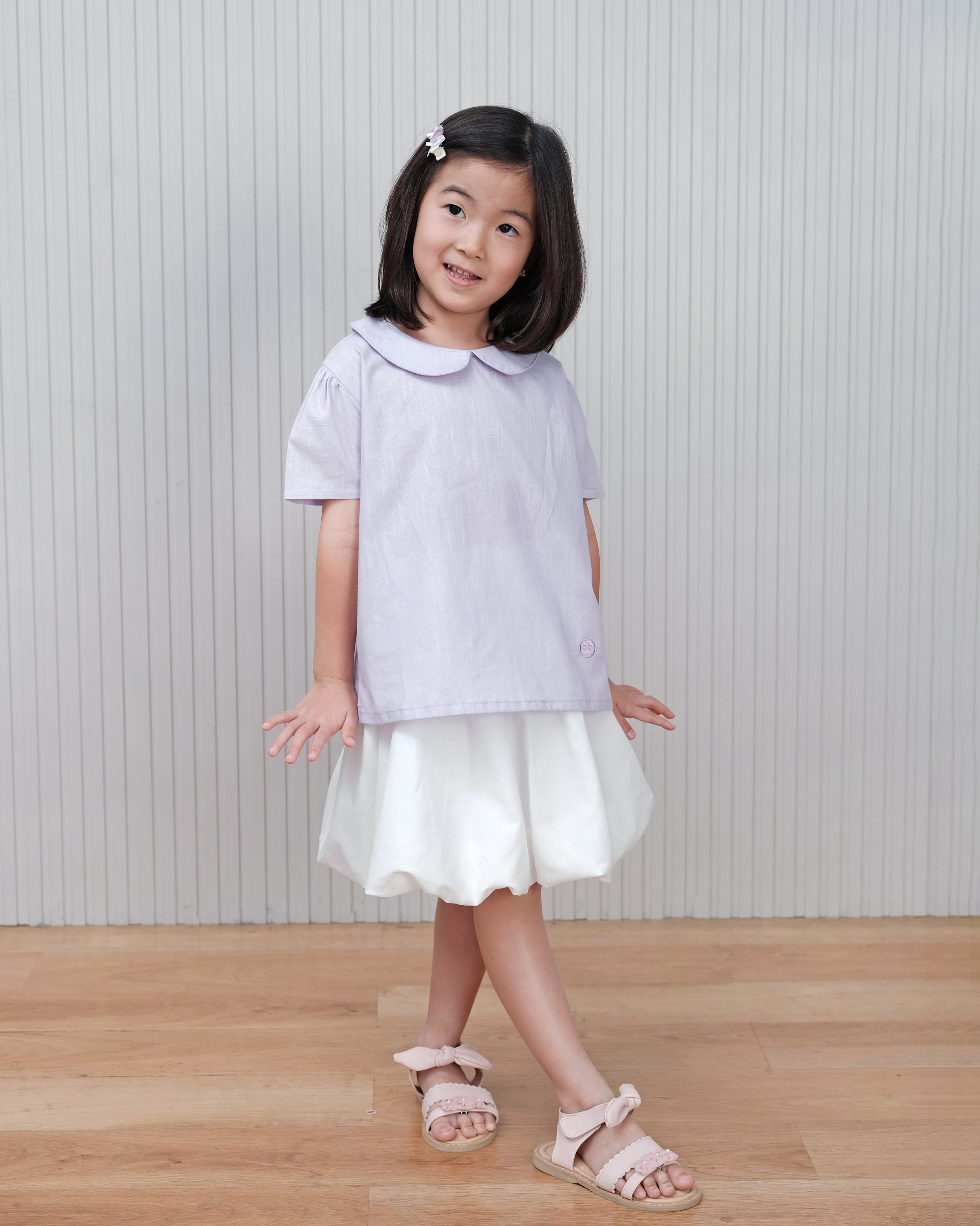 Basic : Peterpan Collar Top in Lilac