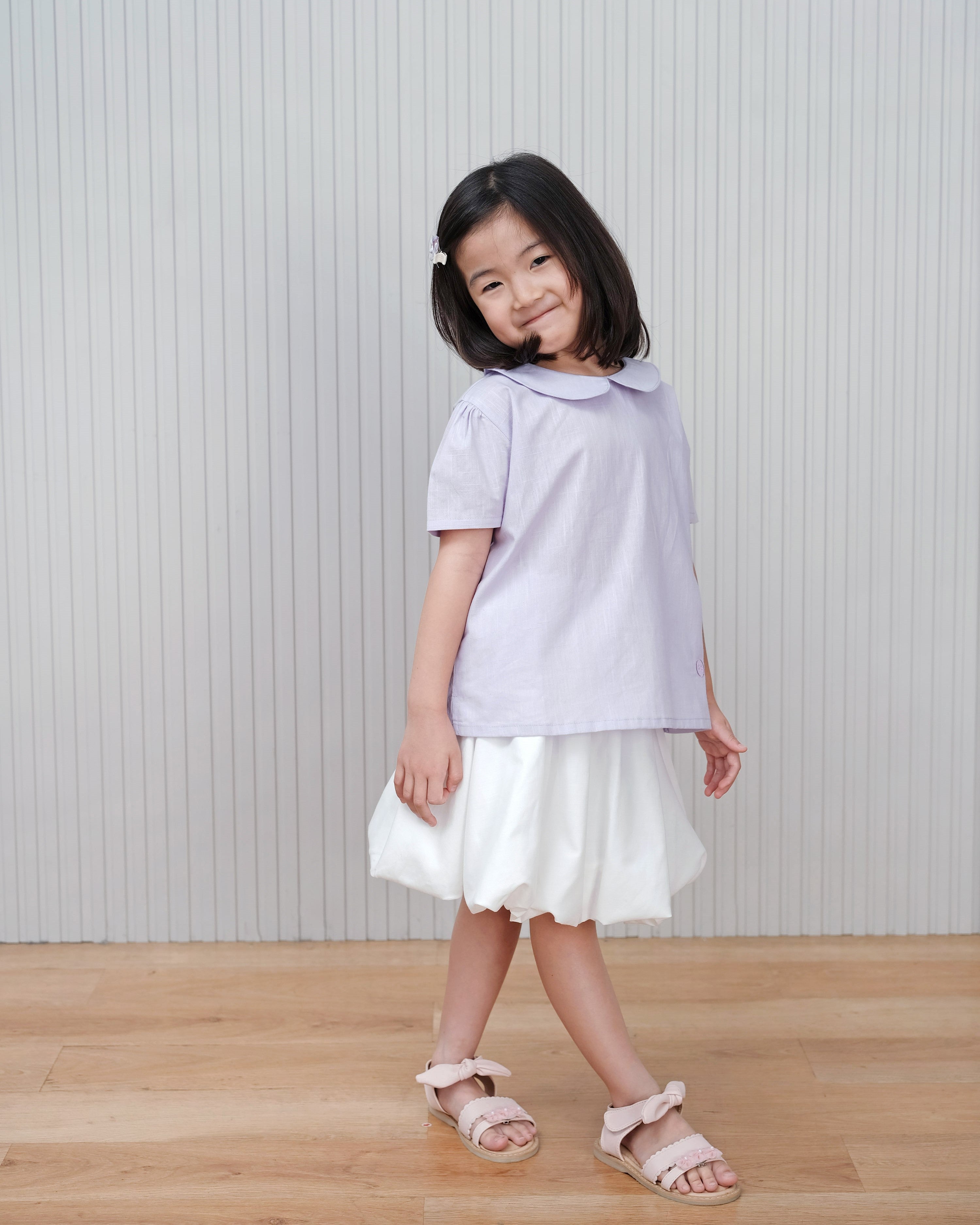 Basic : Peterpan Collar Top in Lilac