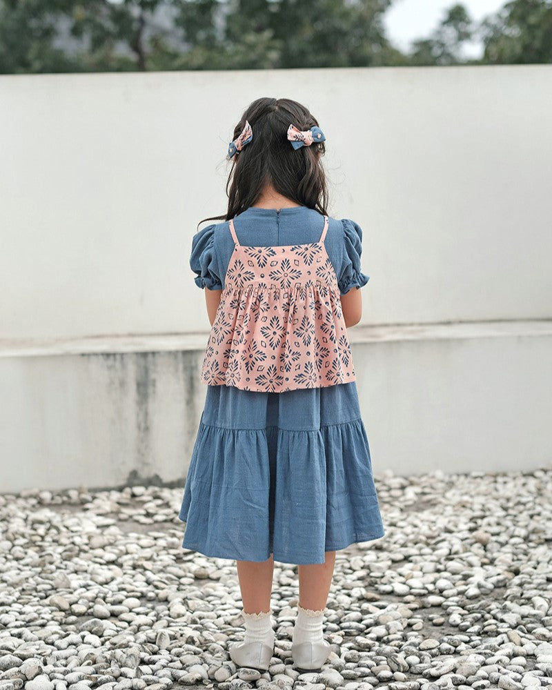 Merona Batik Set Dress in Blush Denim