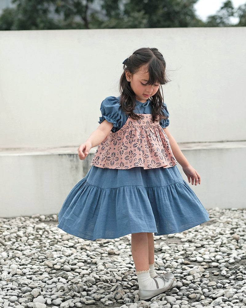 Merona Batik Set Dress in Blush Denim