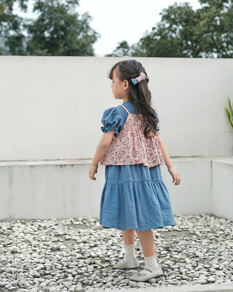 Merona Batik Set Dress in Blush Denim