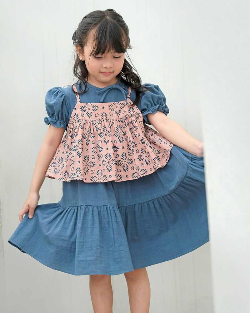Merona Batik Set Dress in Blush Denim