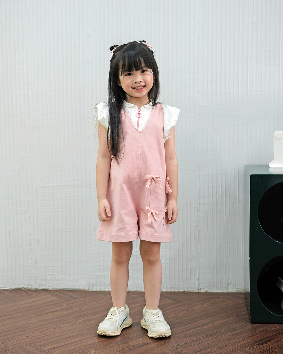 Coquette Pocket Overall in Pink