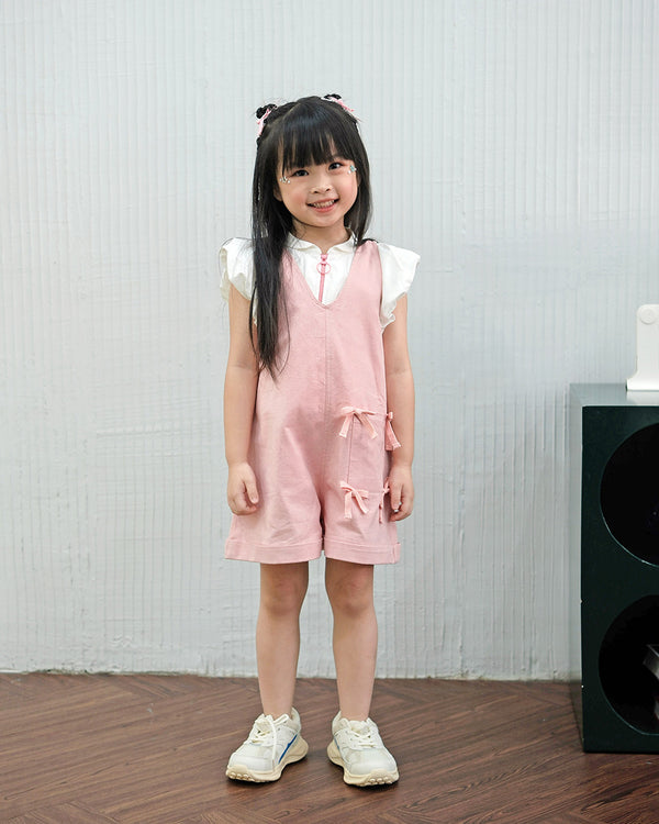 Coquette Pocket Overall in Pink