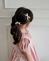 Amara Bow Mini Hairpin in Pink