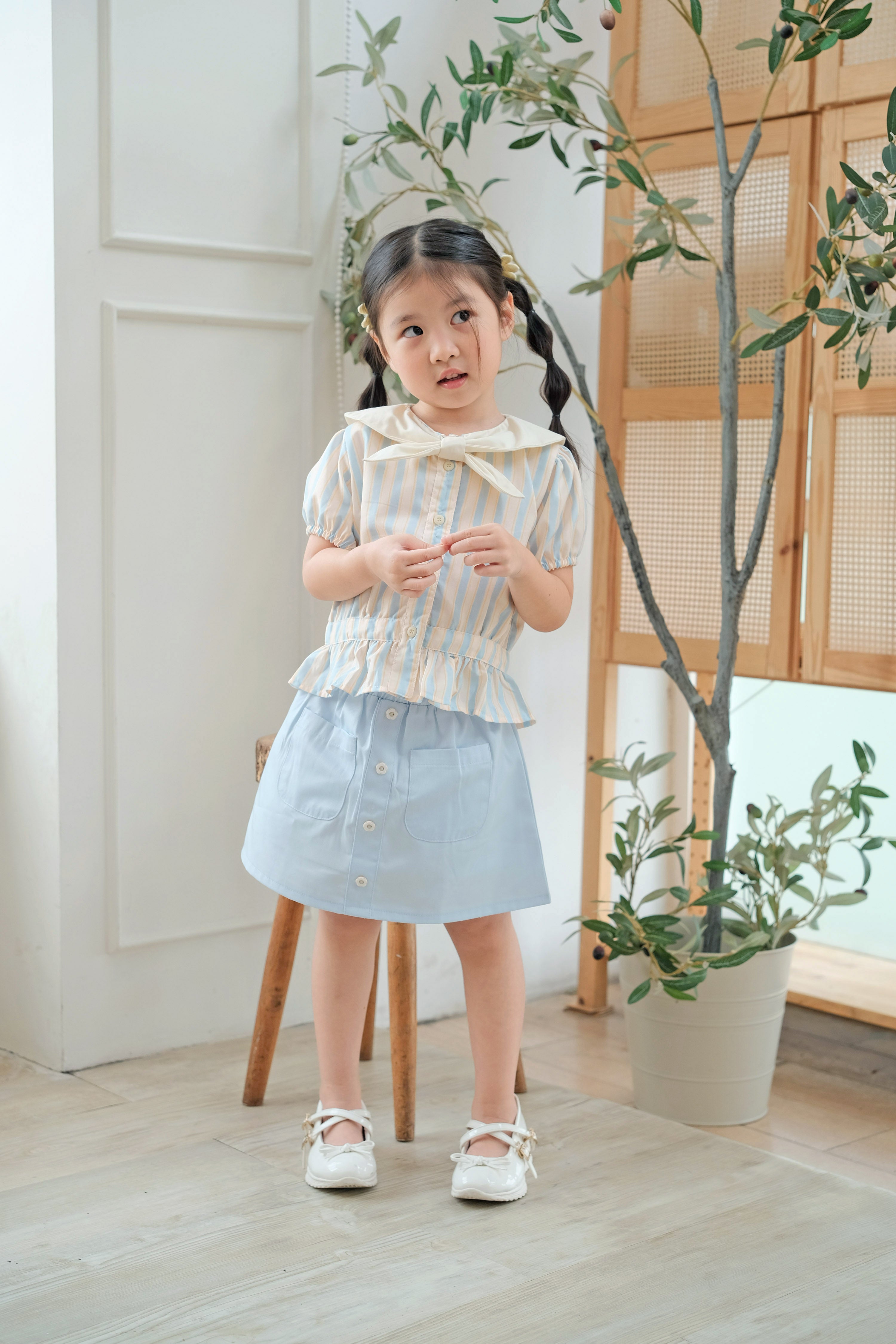 Blakely Mini Skirt in Baby Blue