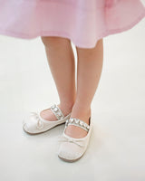 Cassia Crystal Ballerina Shoes in White