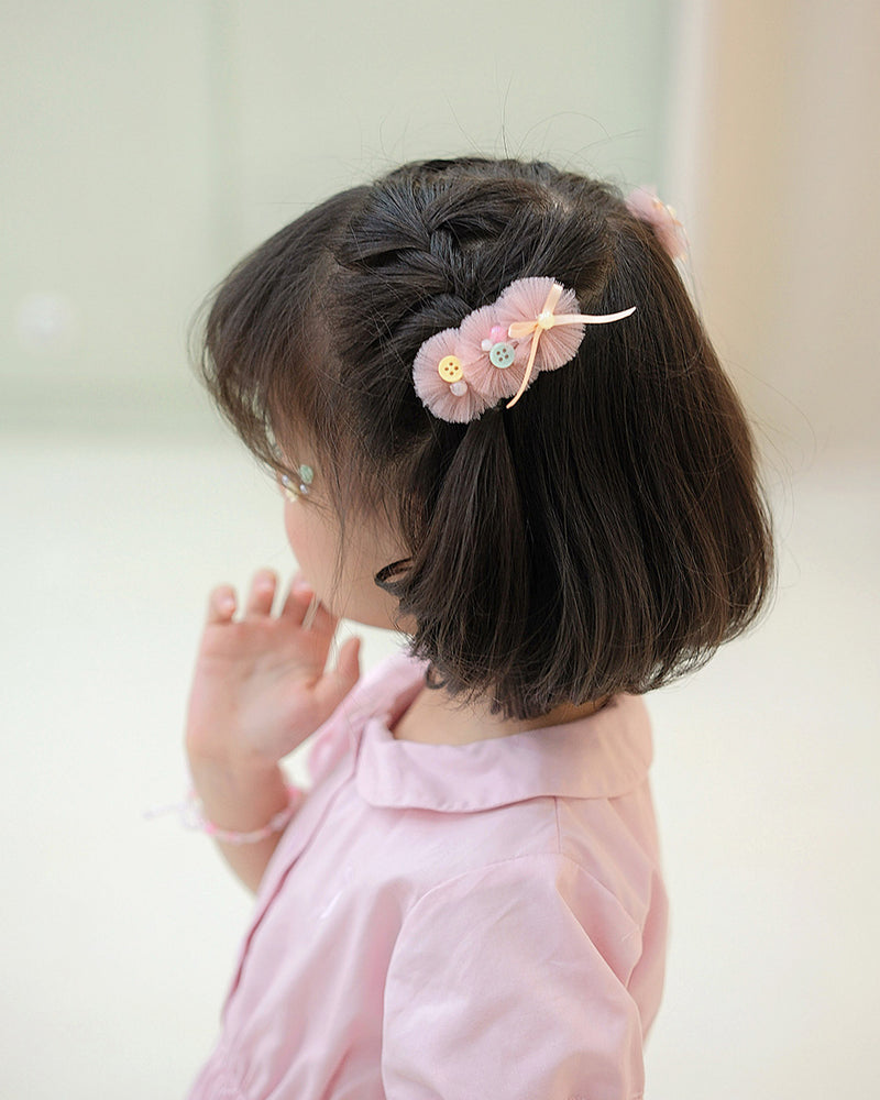 Kinsky Tulle Hairpin in Pink