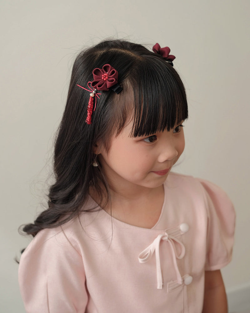 Purity Mini Hairpin in Maroon