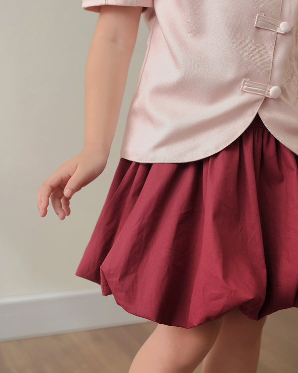 Harmonious Balloon Skirt in Maroon