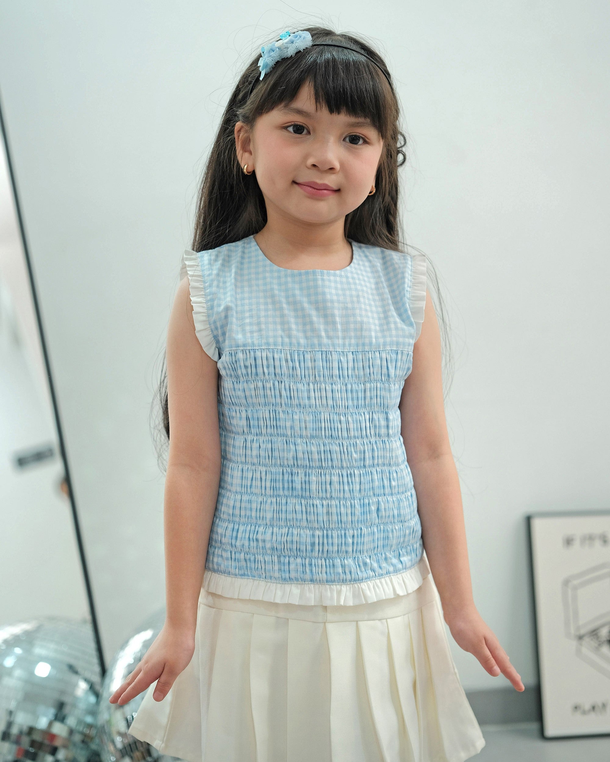 Carla Smock Blouse in Blue
