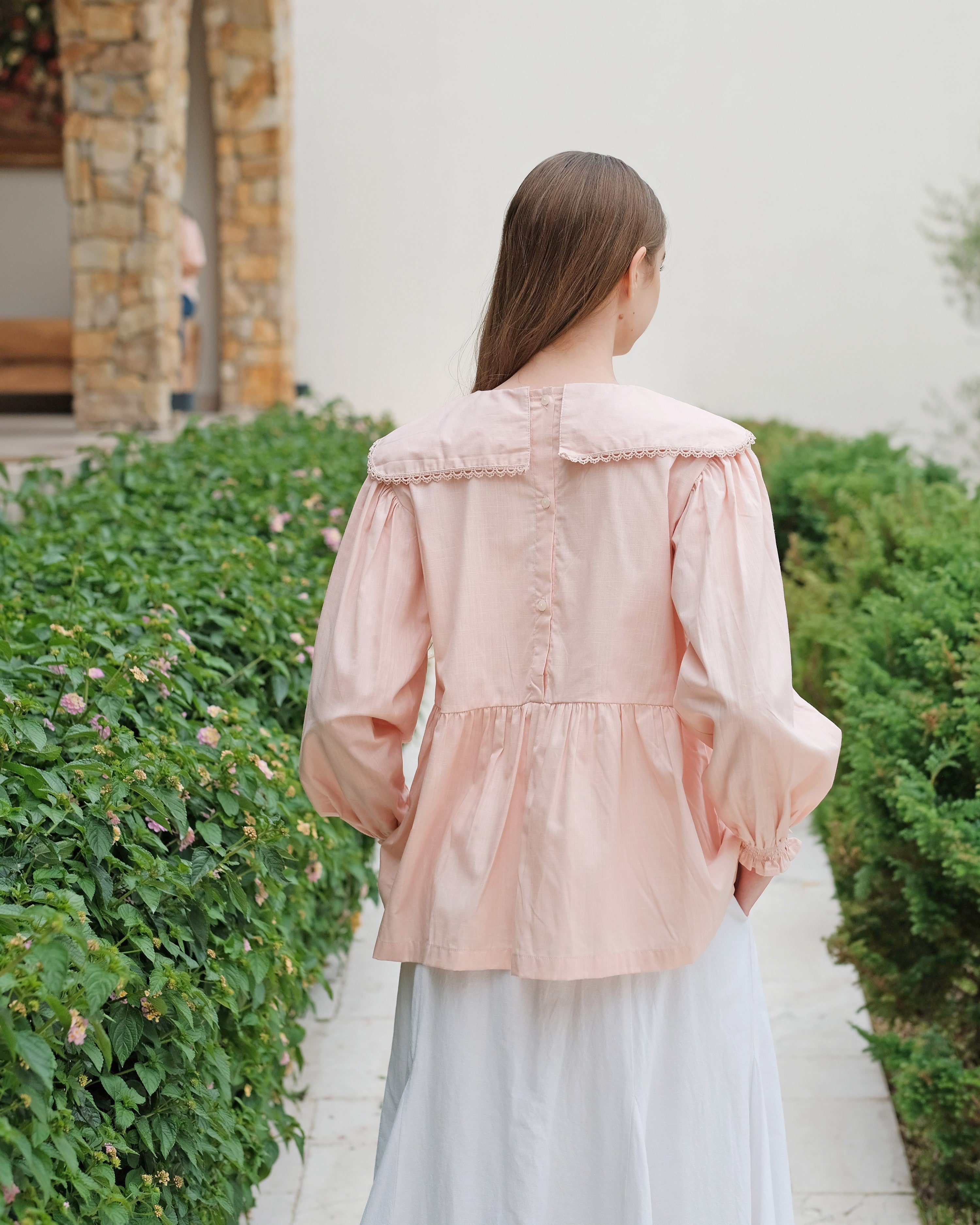 Lady Sera Collar Blouse in Pink