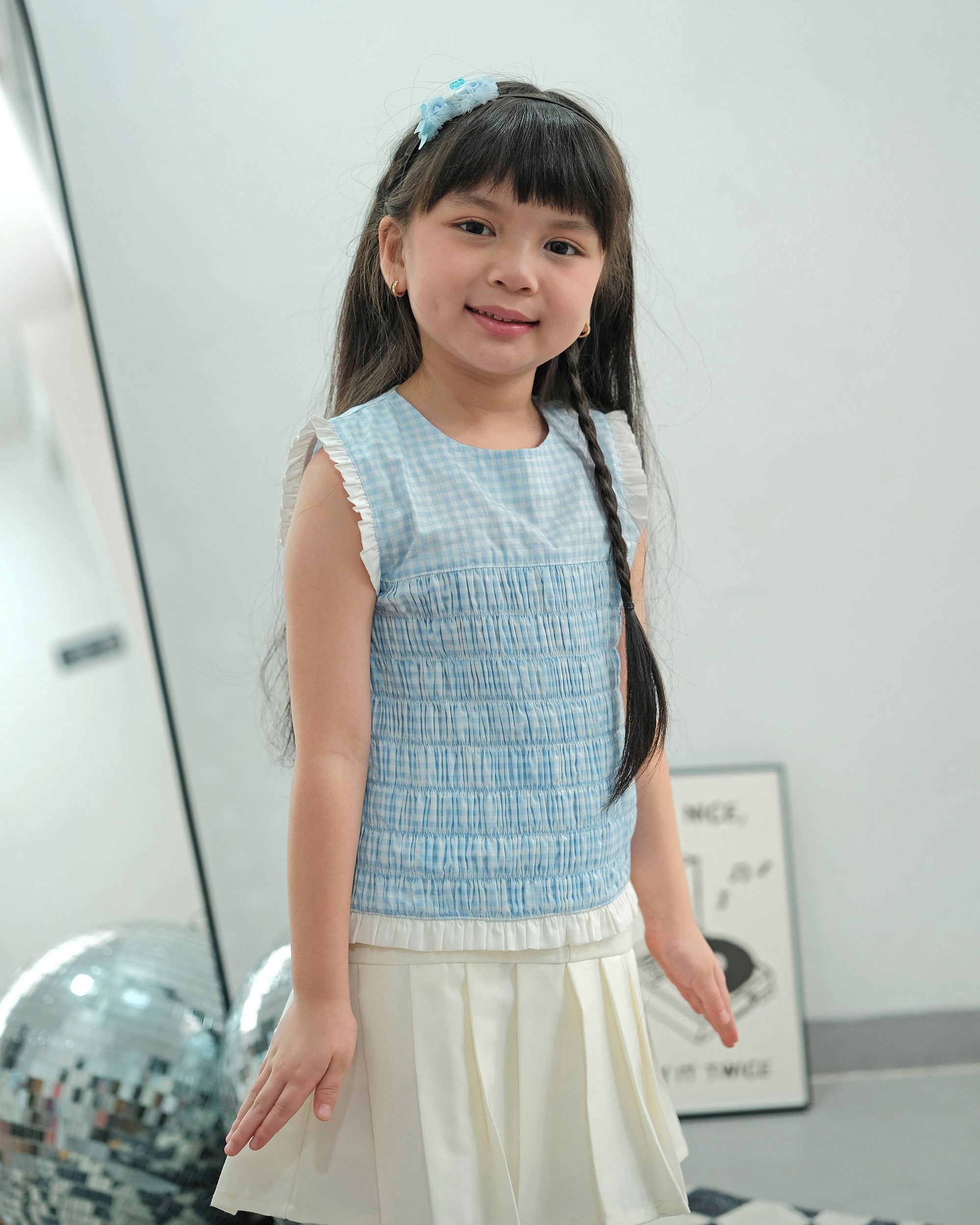 Carla Smock Blouse in Blue