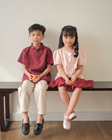 Lucky Boy Qipao in Maroon