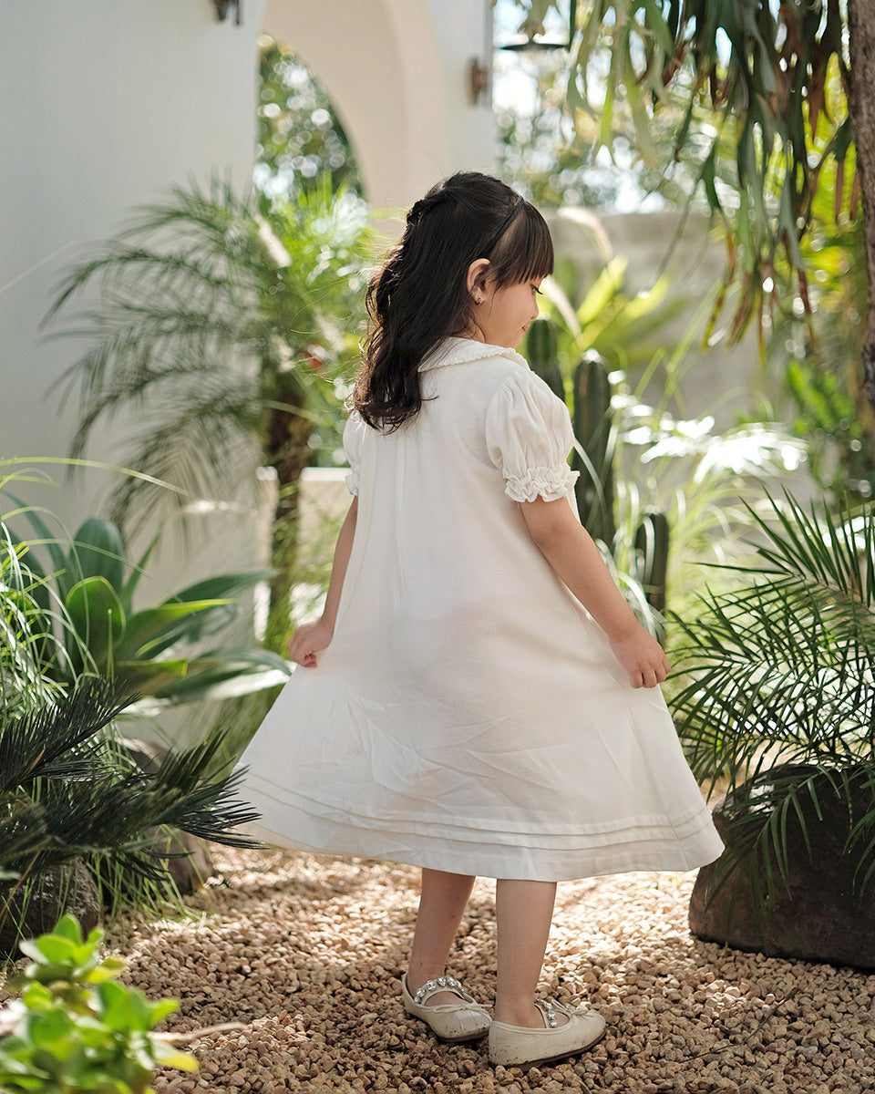 Zelda Smock Dress in Broken White