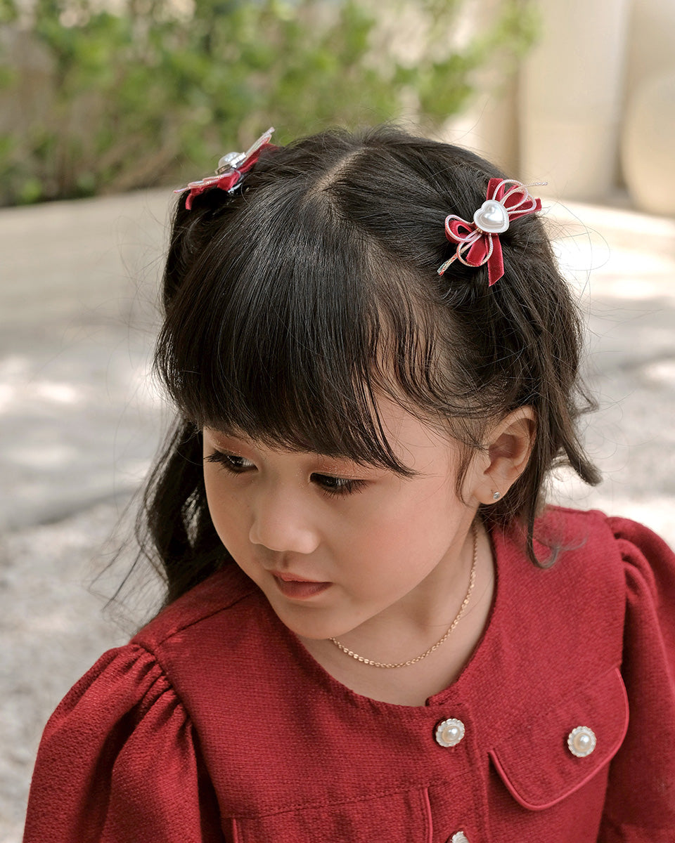 Aimee Bow Hairpin in Red