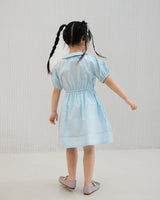 Lola Puffy Dress in Blue