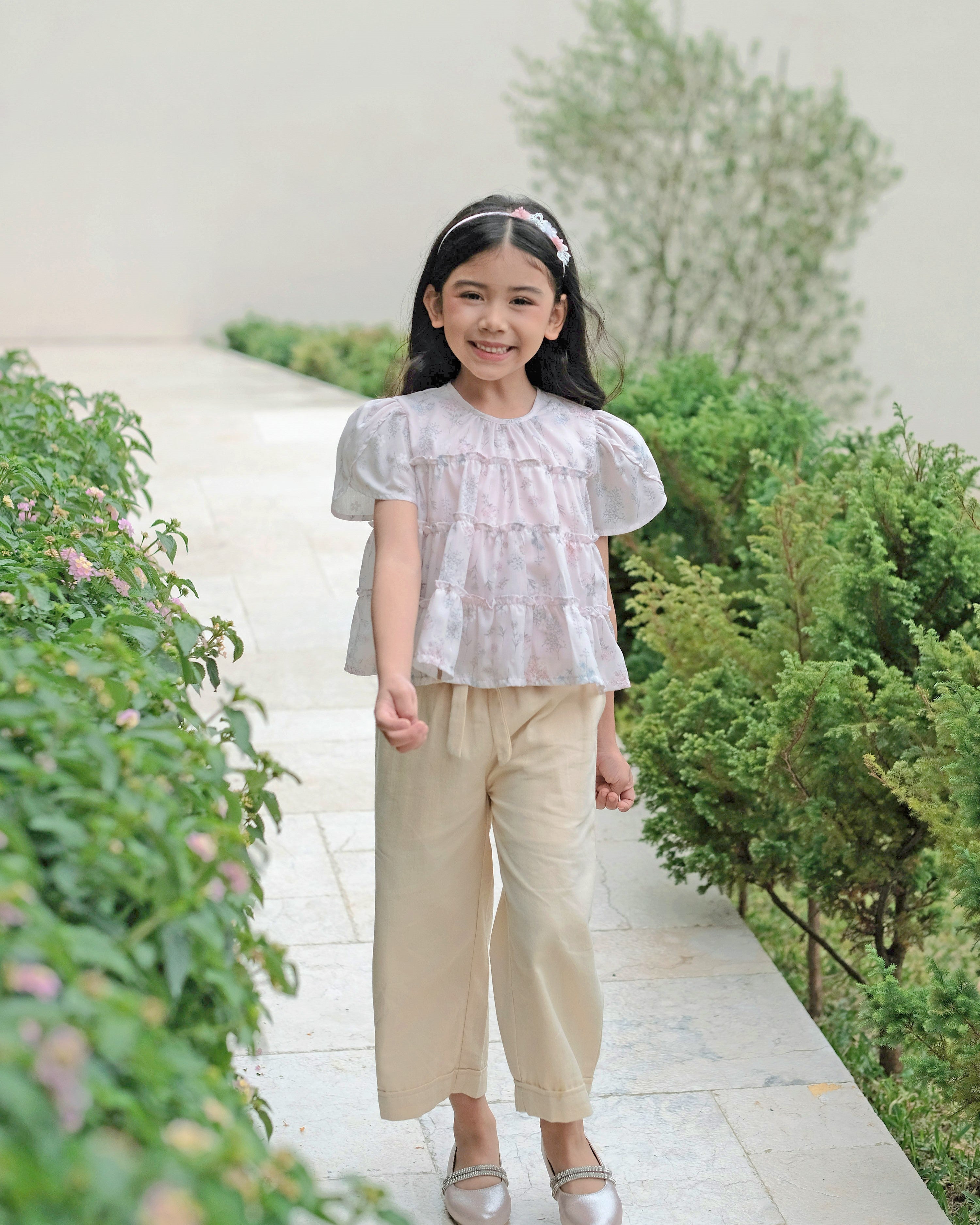 Sofia Ruffle Blouse in Soft Pink