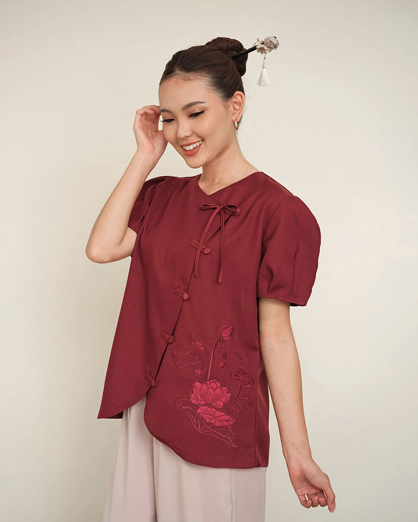 Lady Precious Qipao in Maroon