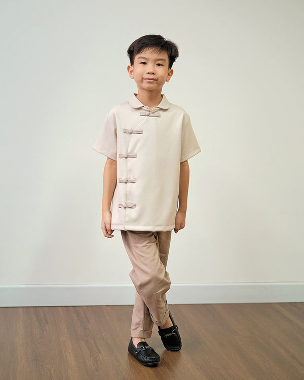 Lucky Boy Qipao in Oat