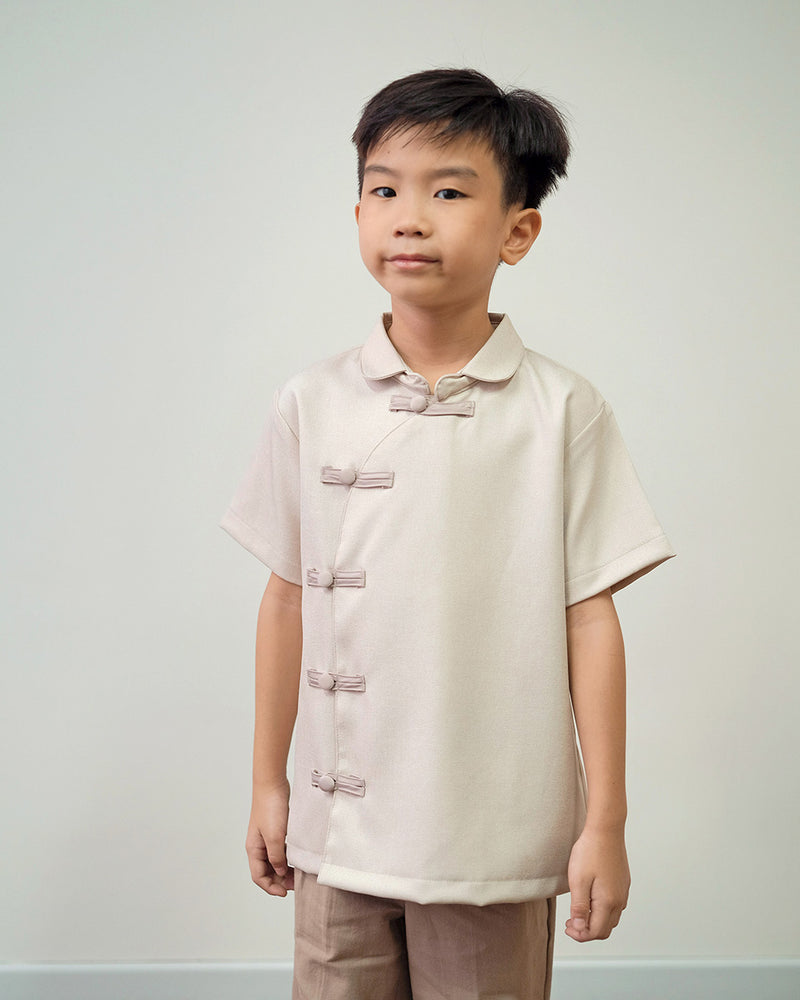 Lucky Boy Qipao in Oat