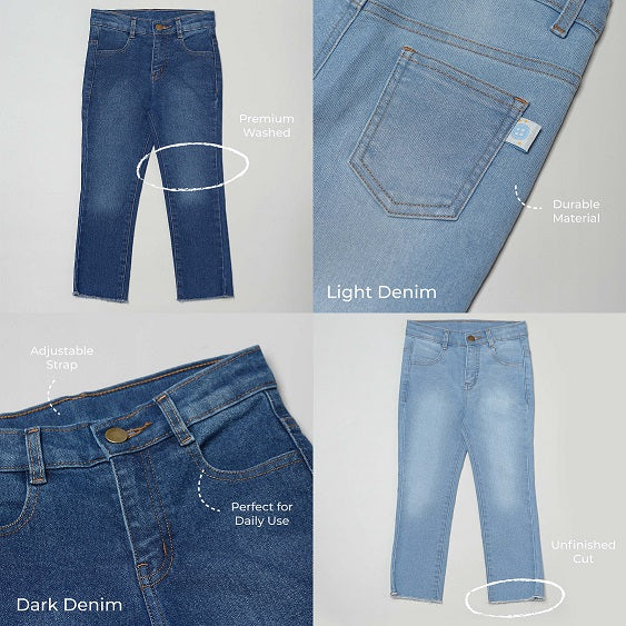 Kendall Straight Cut Jeans in Light Denim